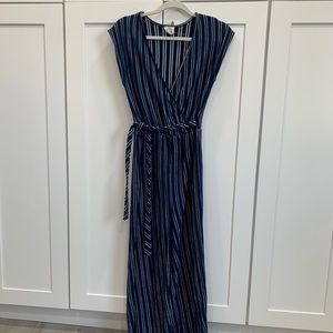 Blue & White Striped Romper